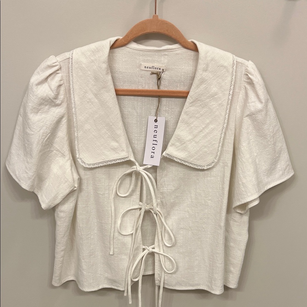 Ivory Tie-Front Blouse